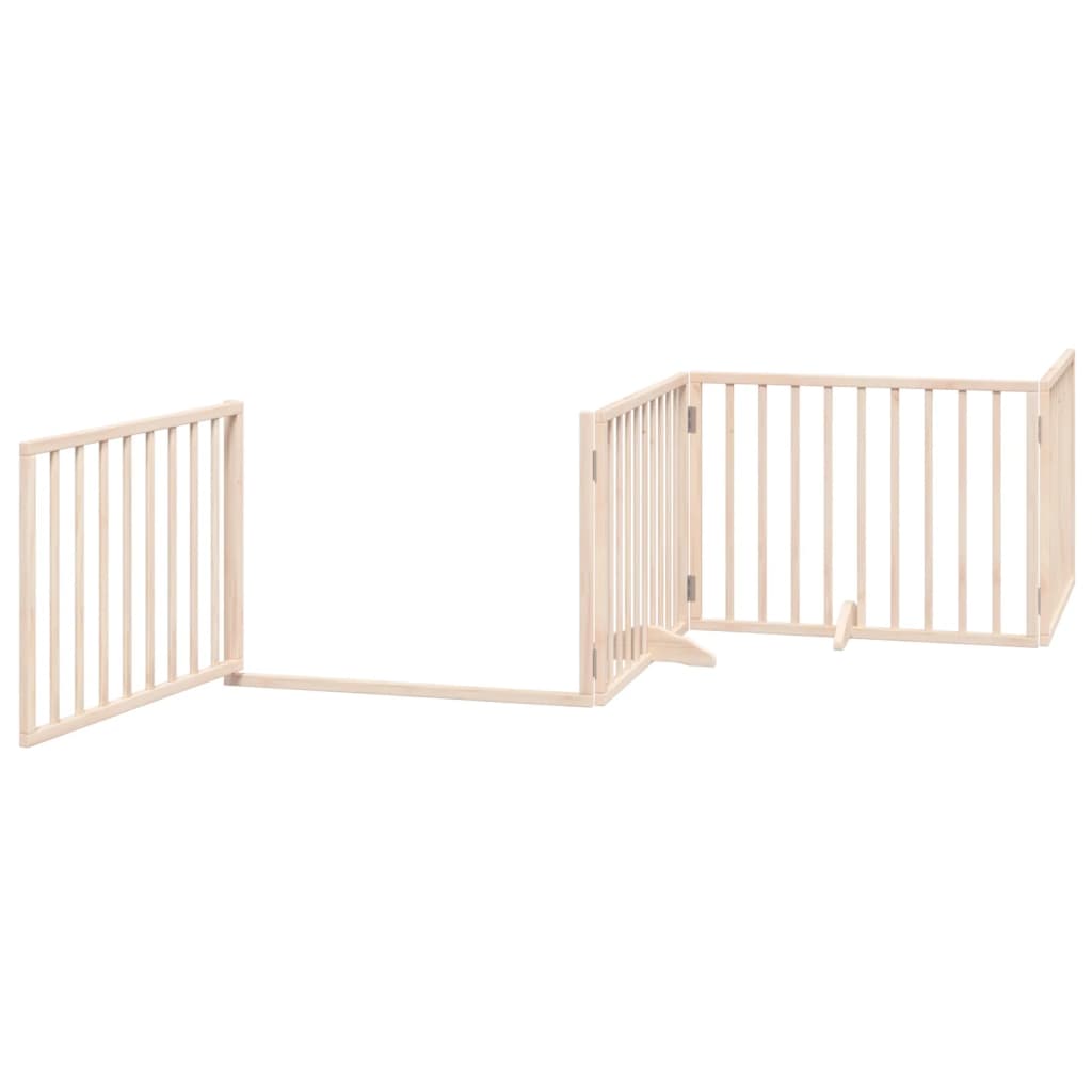 vidaXL Puerta para perros plegable 4 paneles madera de álamo 320 cm