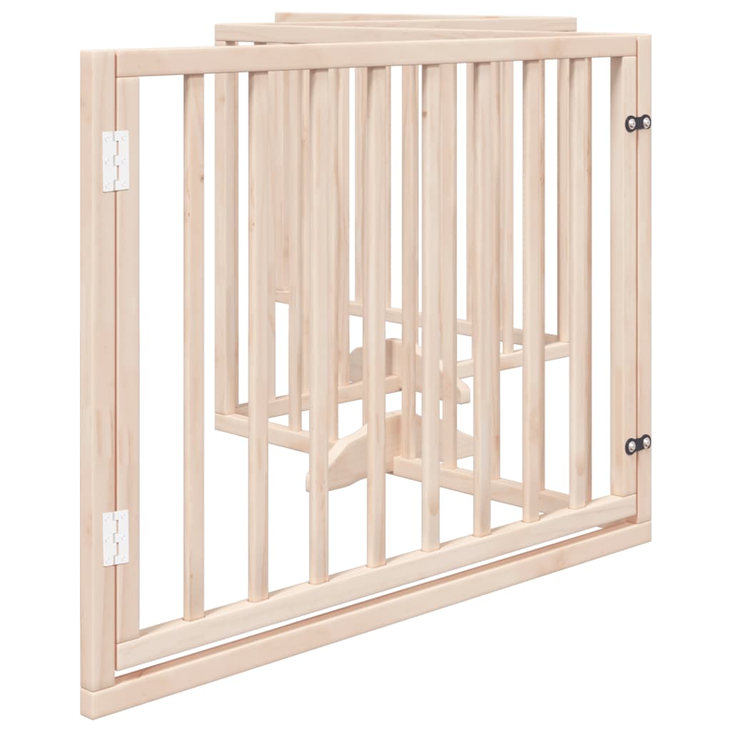 vidaXL Puerta para perros plegable 4 paneles madera de álamo 320 cm