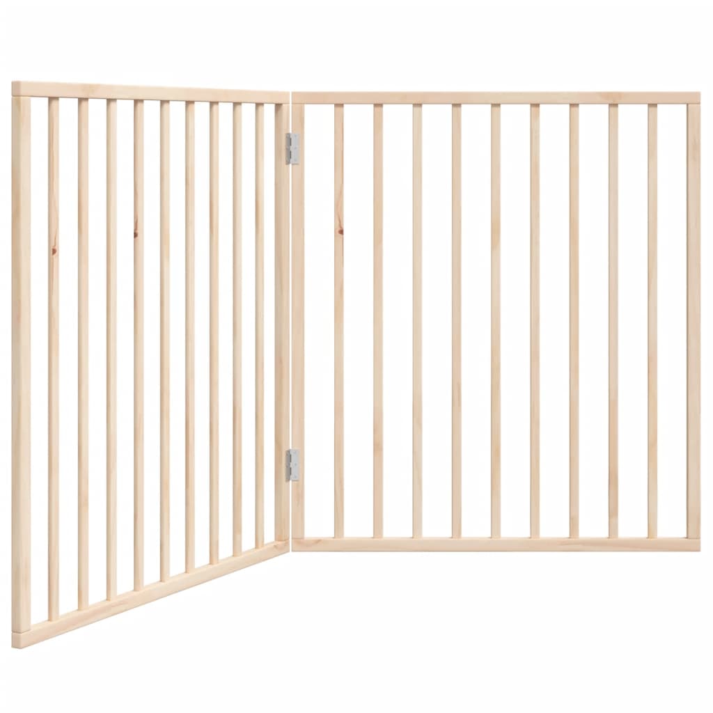 vidaXL Puerta para perros plegable 2 paneles madera de álamo 160 cm