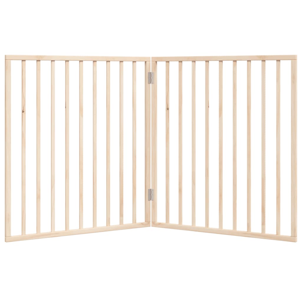 vidaXL Puerta para perros plegable 2 paneles madera de álamo 160 cm