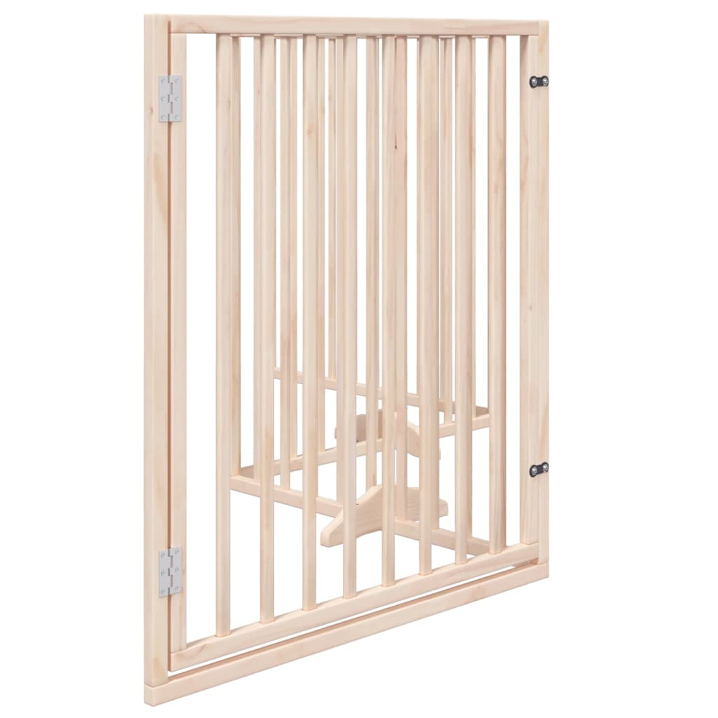 vidaXL Puerta para perros plegable 4 paneles madera de álamo 320 cm