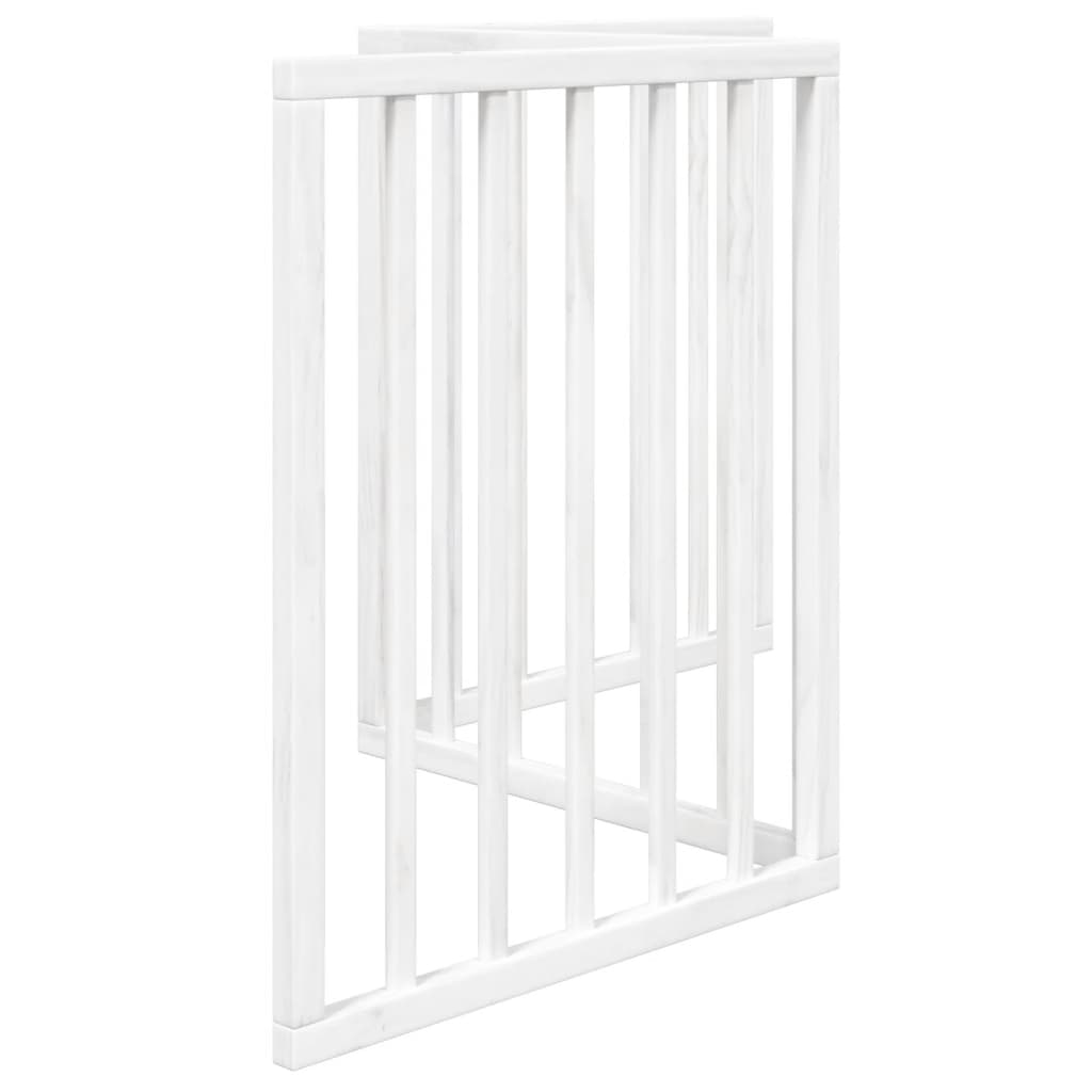 vidaXL Puerta para perros plegable 3 paneles madera álamo blanca 150cm