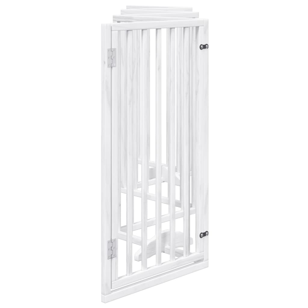 vidaXL Puerta para perros plegable 3 paneles madera álamo blanca 300cm