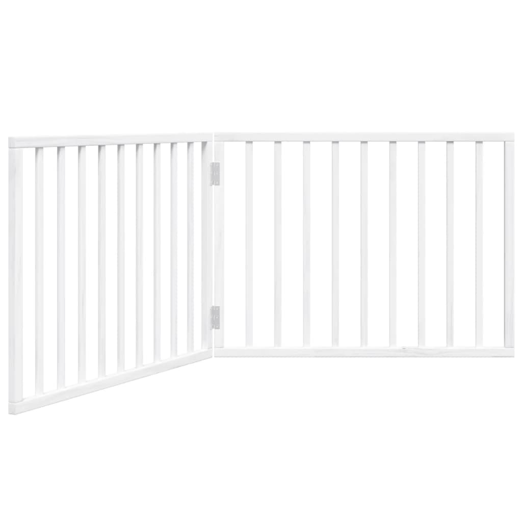 vidaXL Puerta para perros plegable 2 paneles madera álamo blanca 160cm