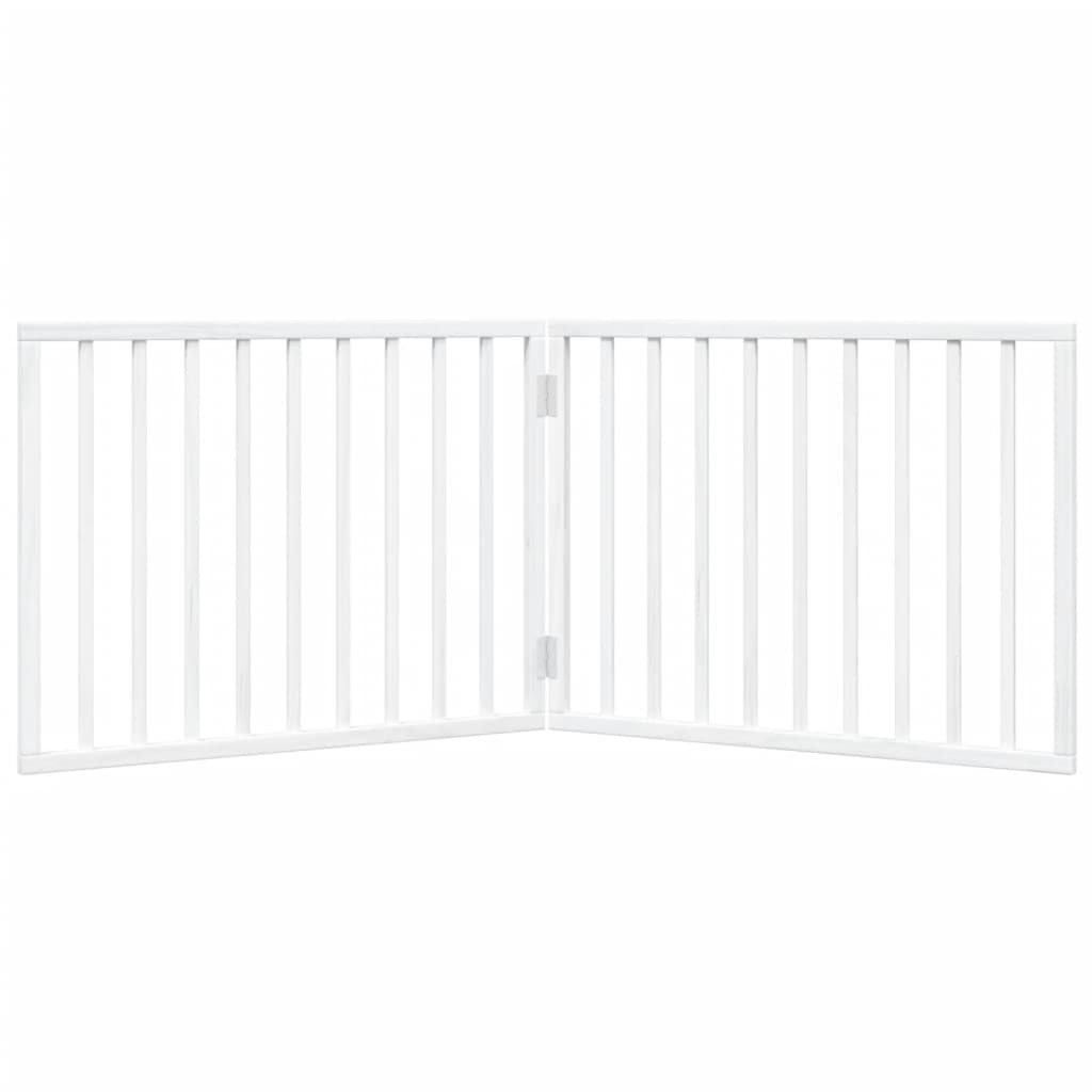 vidaXL Puerta para perros plegable 2 paneles madera álamo blanca 160cm