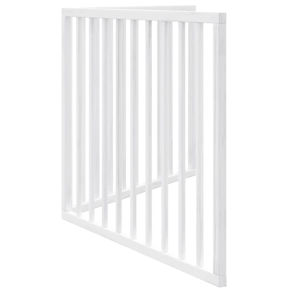 vidaXL Puerta para perros plegable 2 paneles madera álamo blanca 160cm