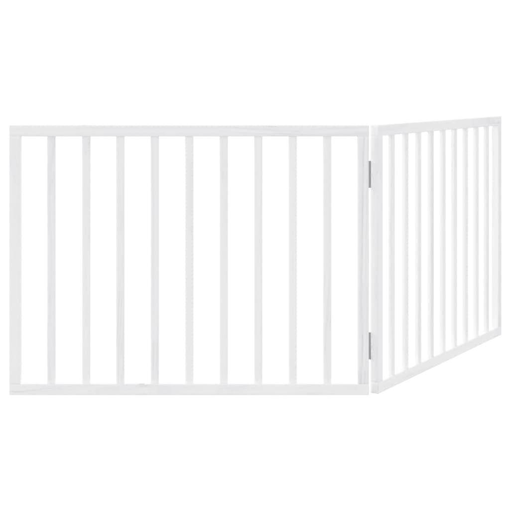 vidaXL Puerta para perros plegable 2 paneles madera álamo blanca 160cm