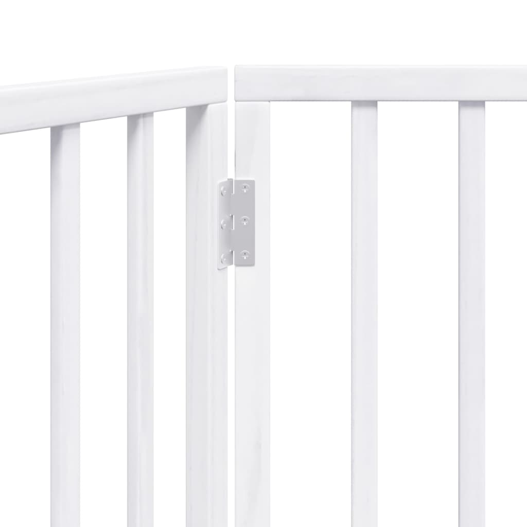 vidaXL Puerta para perros plegable 2 paneles madera álamo blanca 160cm