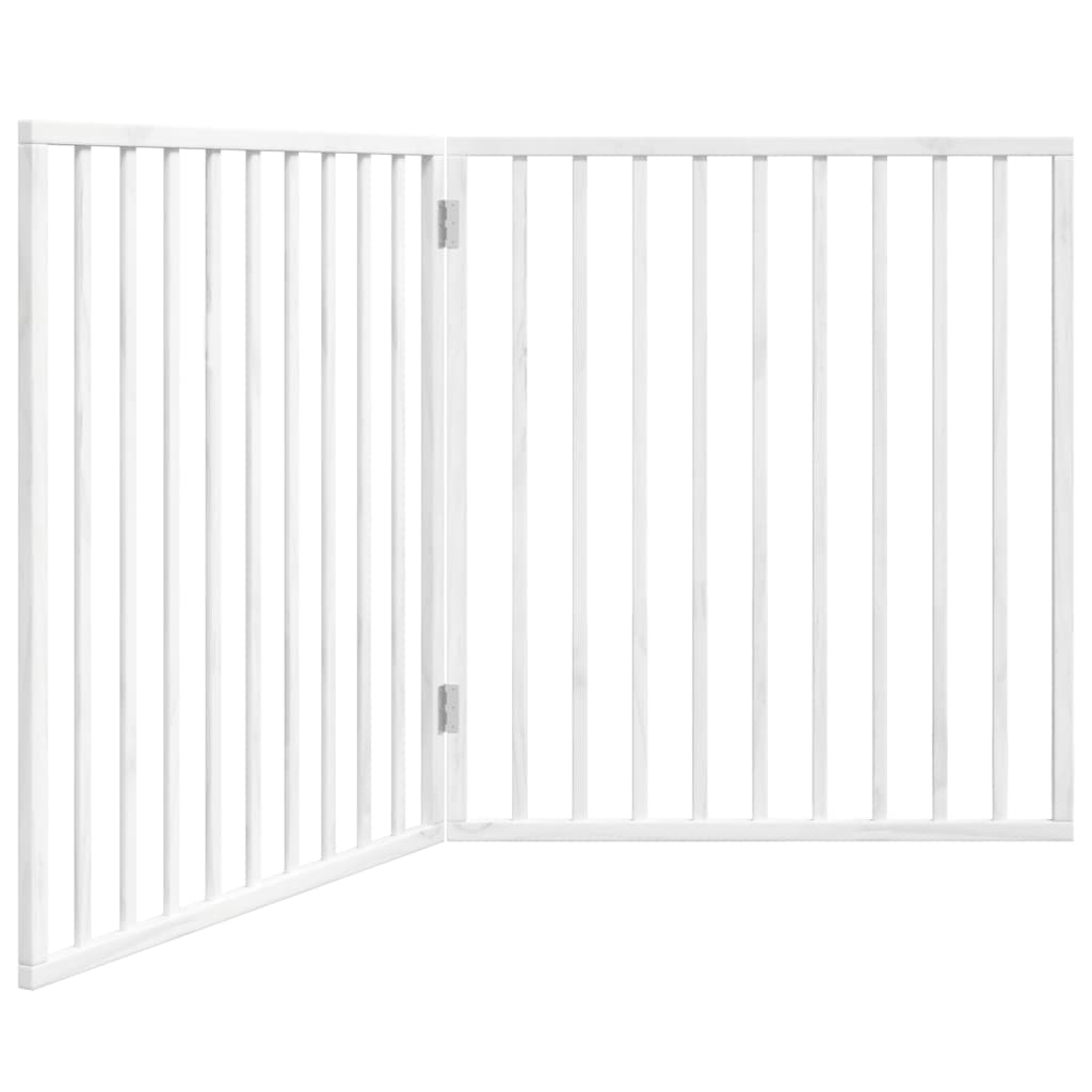 vidaXL Puerta para perros plegable 2 paneles madera álamo blanca 160cm