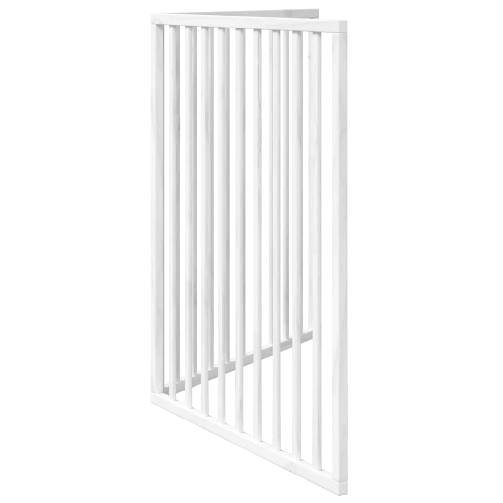 vidaXL Puerta para perros plegable 2 paneles madera álamo blanca 160cm