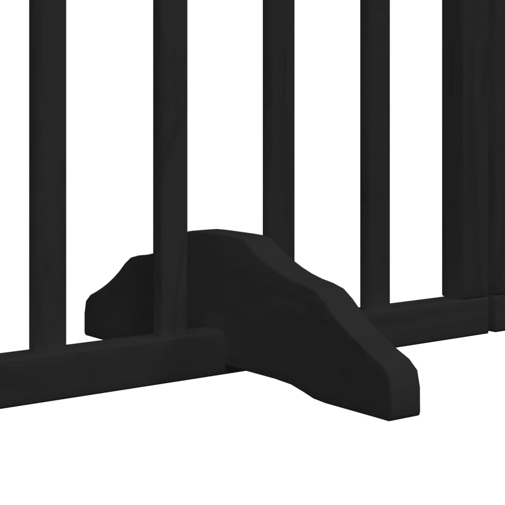 vidaXL Puerta para perros plegable 6 paneles madera álamo negra 300 cm