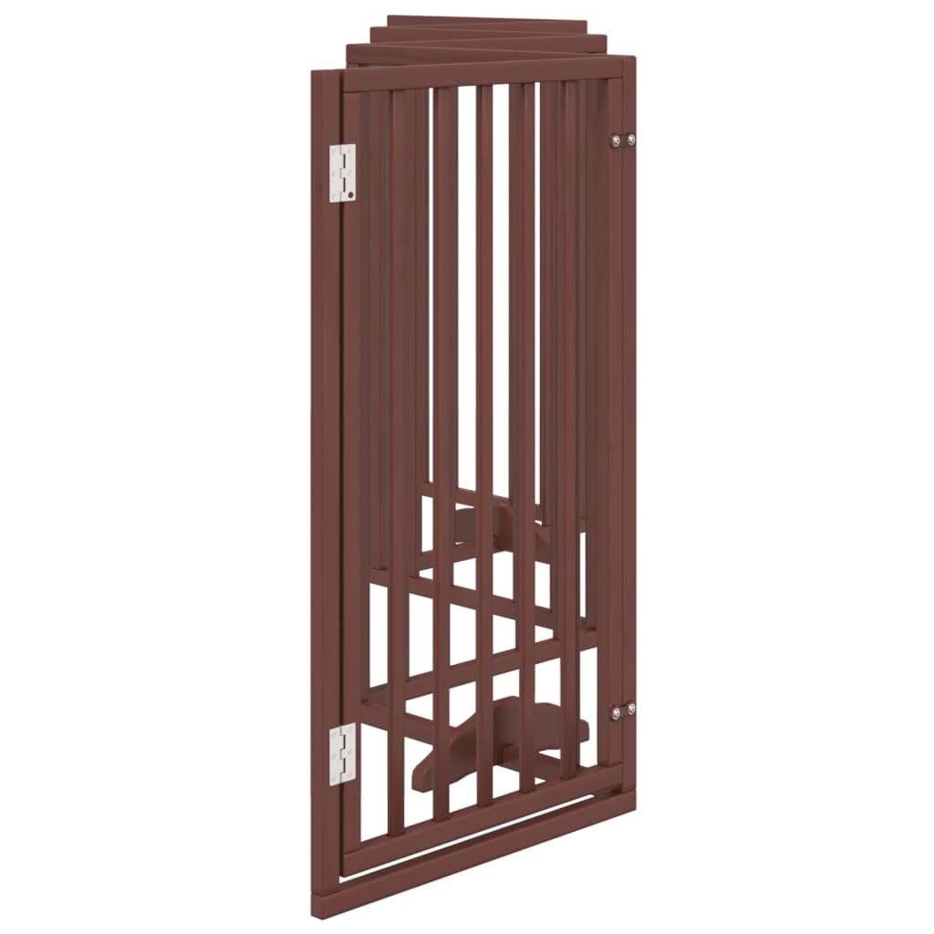 vidaXL Puerta para perros plegable 6 paneles madera álamo marrón 300cm