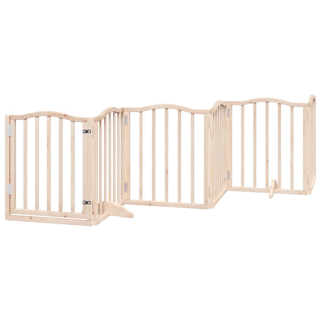 vidaXL Puerta para perros plegable 6 paneles madera de álamo 300 cm