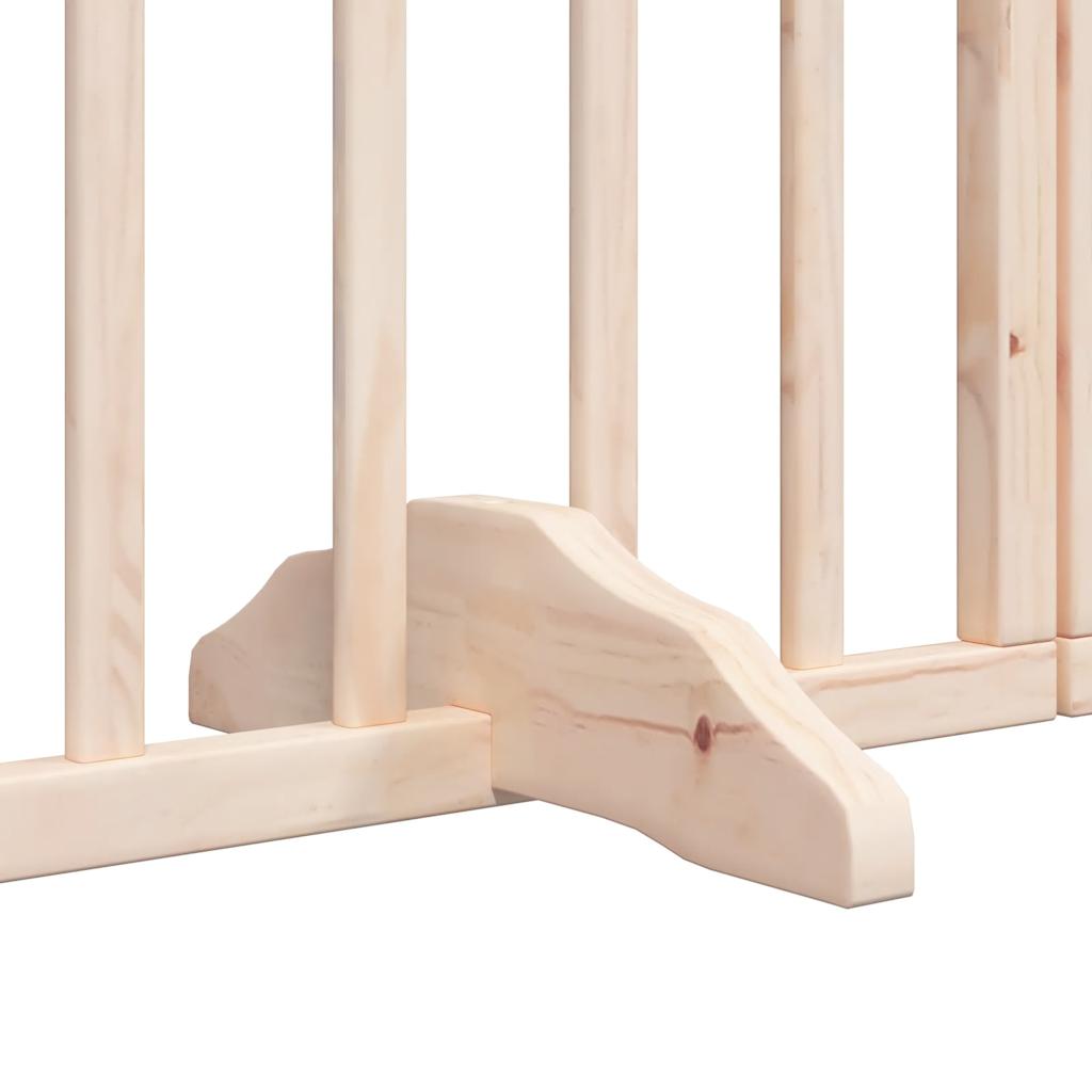 vidaXL Puerta para perros plegable 6 paneles madera de álamo 300 cm