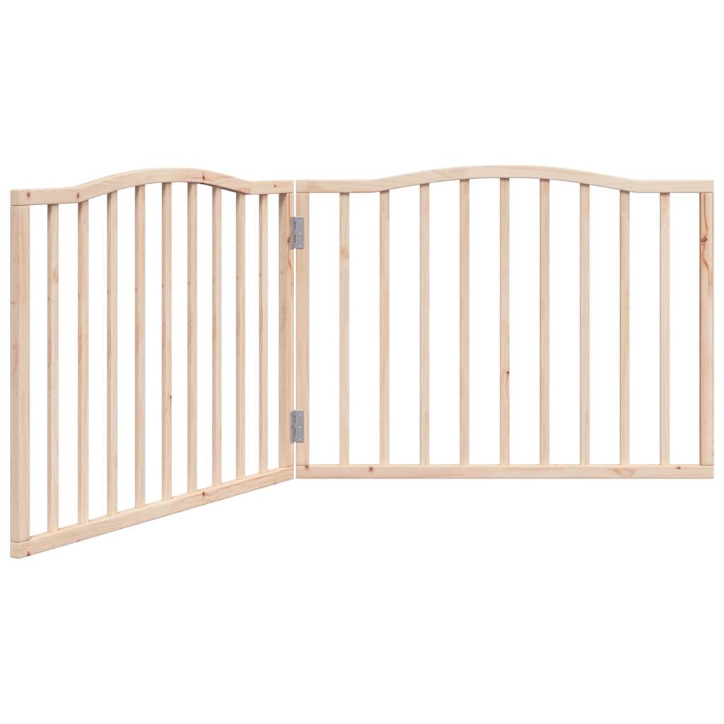 vidaXL Puerta para perros plegable 2 paneles madera de álamo 160 cm