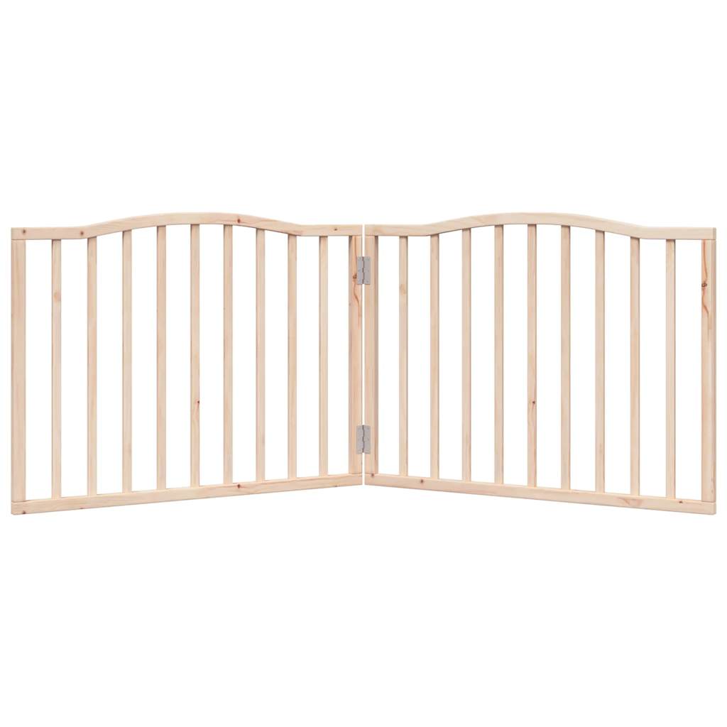 vidaXL Puerta para perros plegable 2 paneles madera de álamo 160 cm