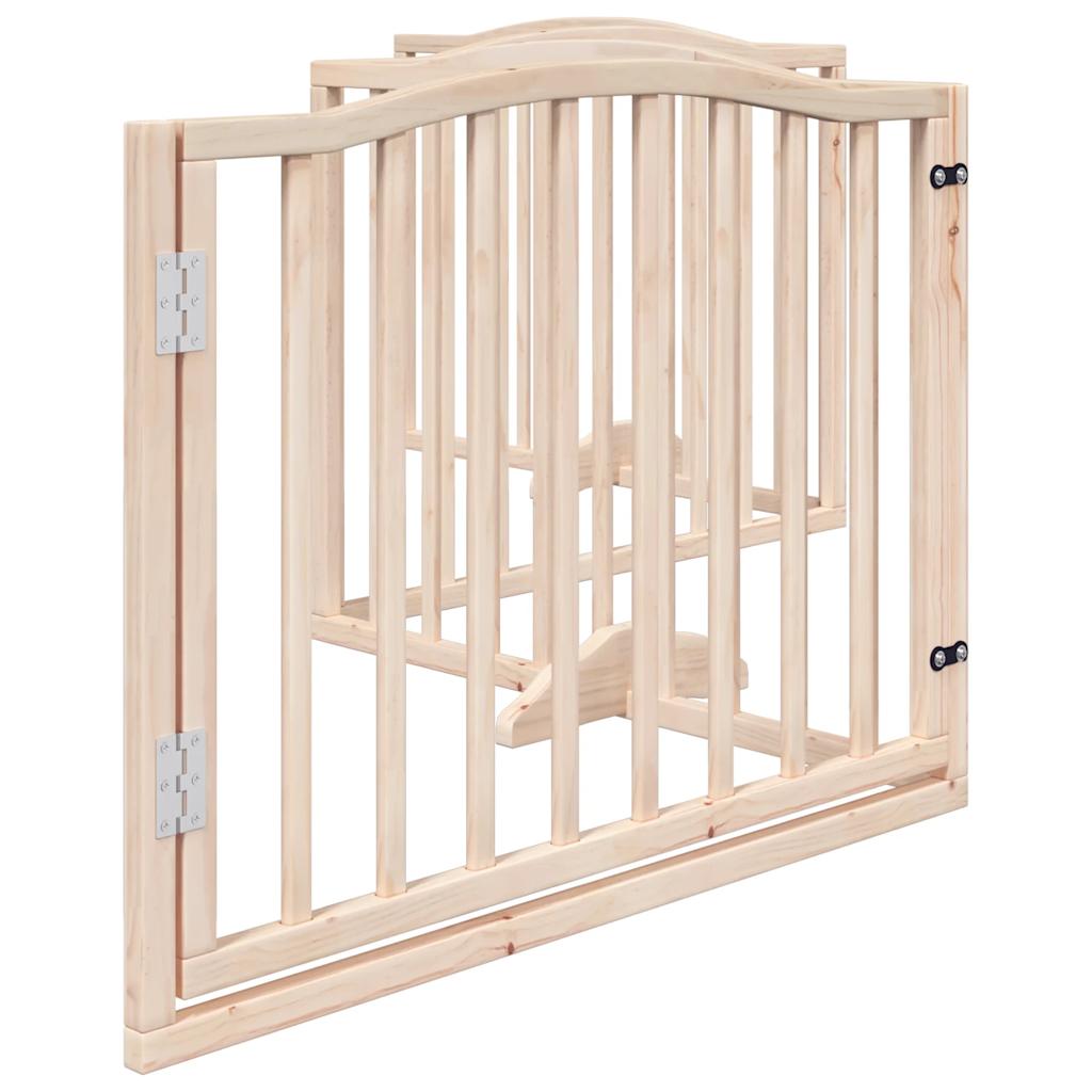 vidaXL Puerta para perros plegable 4 paneles madera de álamo 320 cm