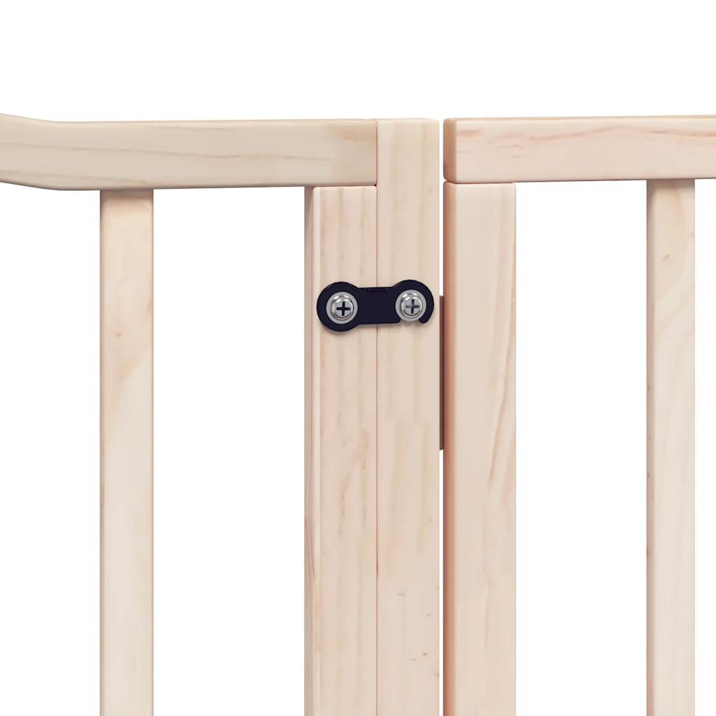 vidaXL Puerta para perros plegable 4 paneles madera de álamo 320 cm