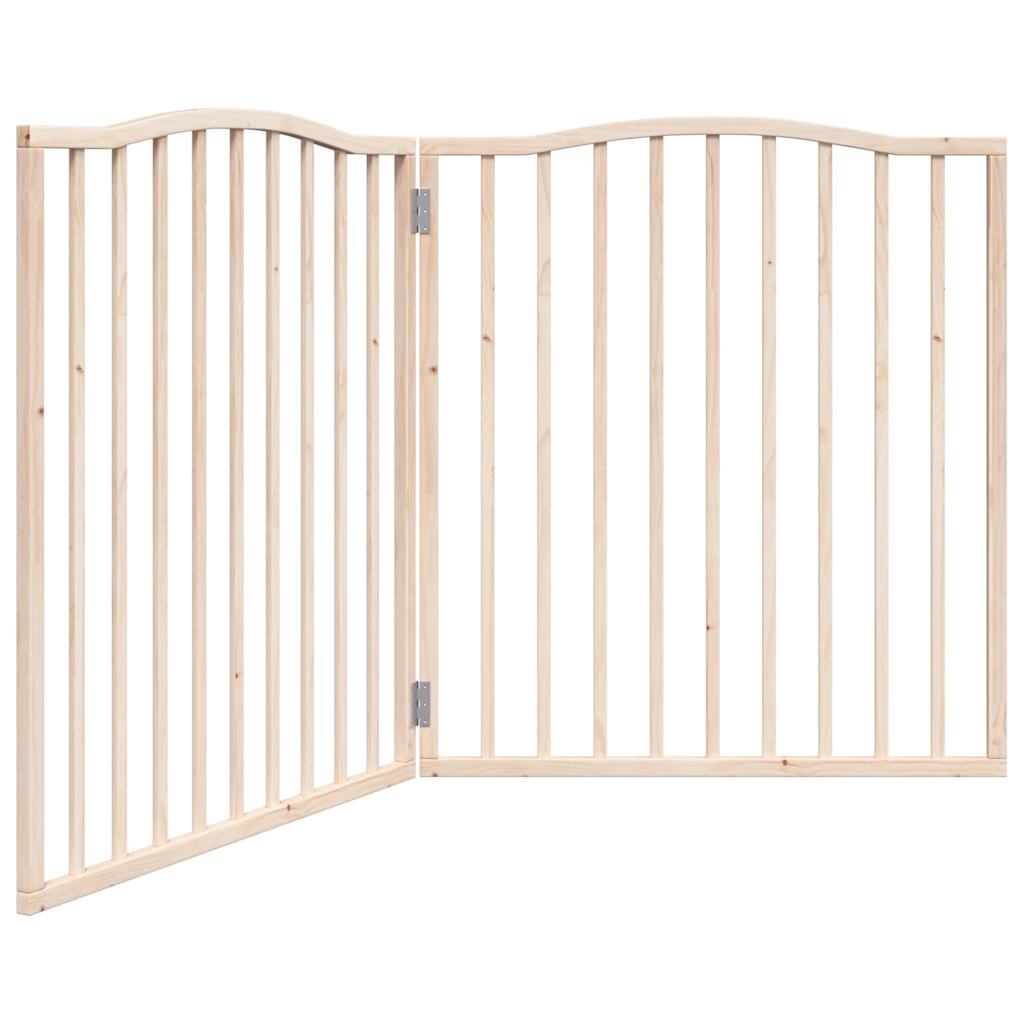 vidaXL Puerta para perros plegable 2 paneles madera de álamo 160 cm