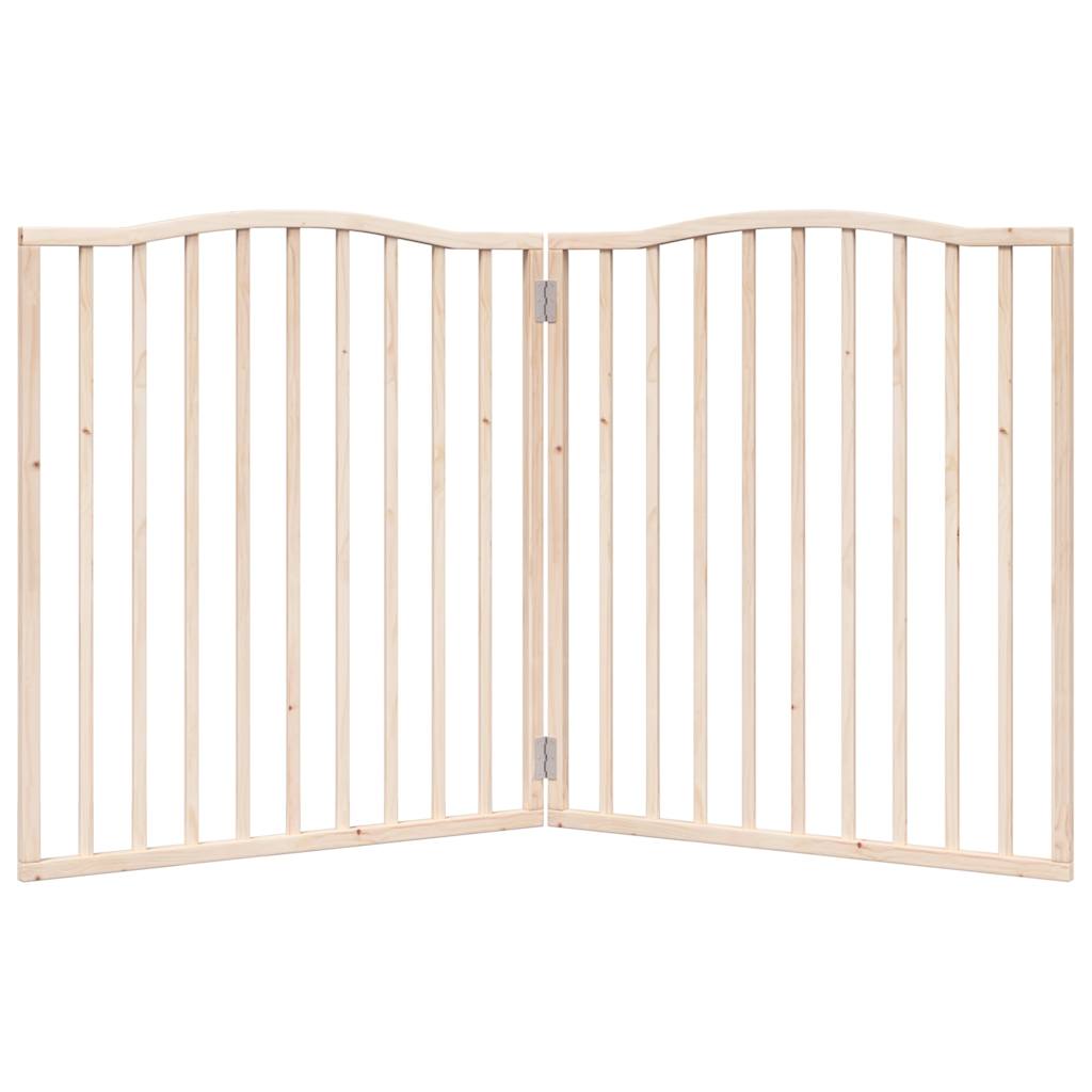 vidaXL Puerta para perros plegable 2 paneles madera de álamo 160 cm