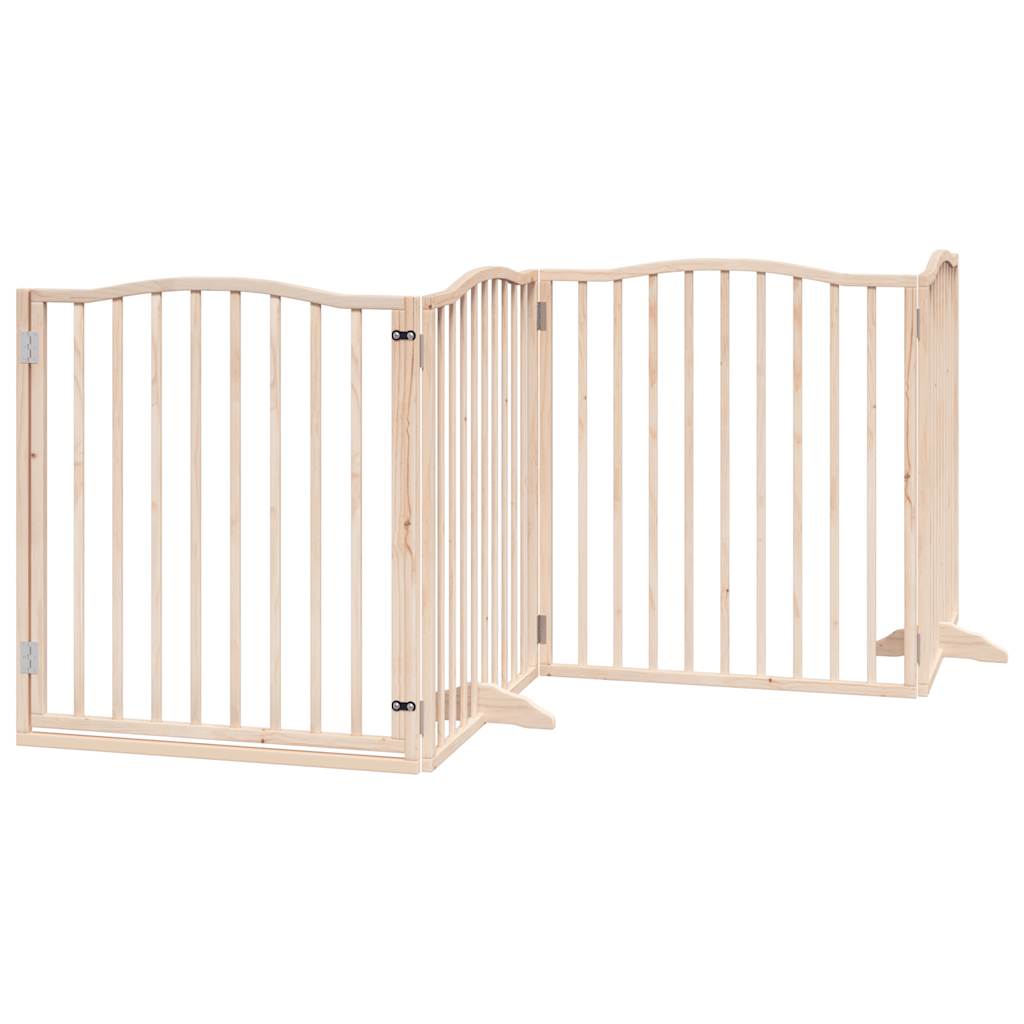 vidaXL Puerta para perros plegable 4 paneles madera de álamo 320 cm