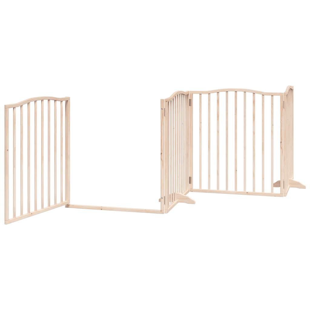 vidaXL Puerta para perros plegable 4 paneles madera de álamo 320 cm