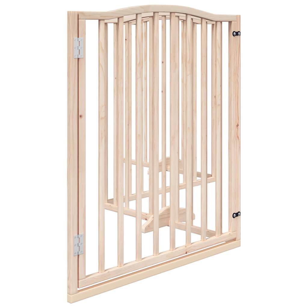 vidaXL Puerta para perros plegable 4 paneles madera de álamo 320 cm