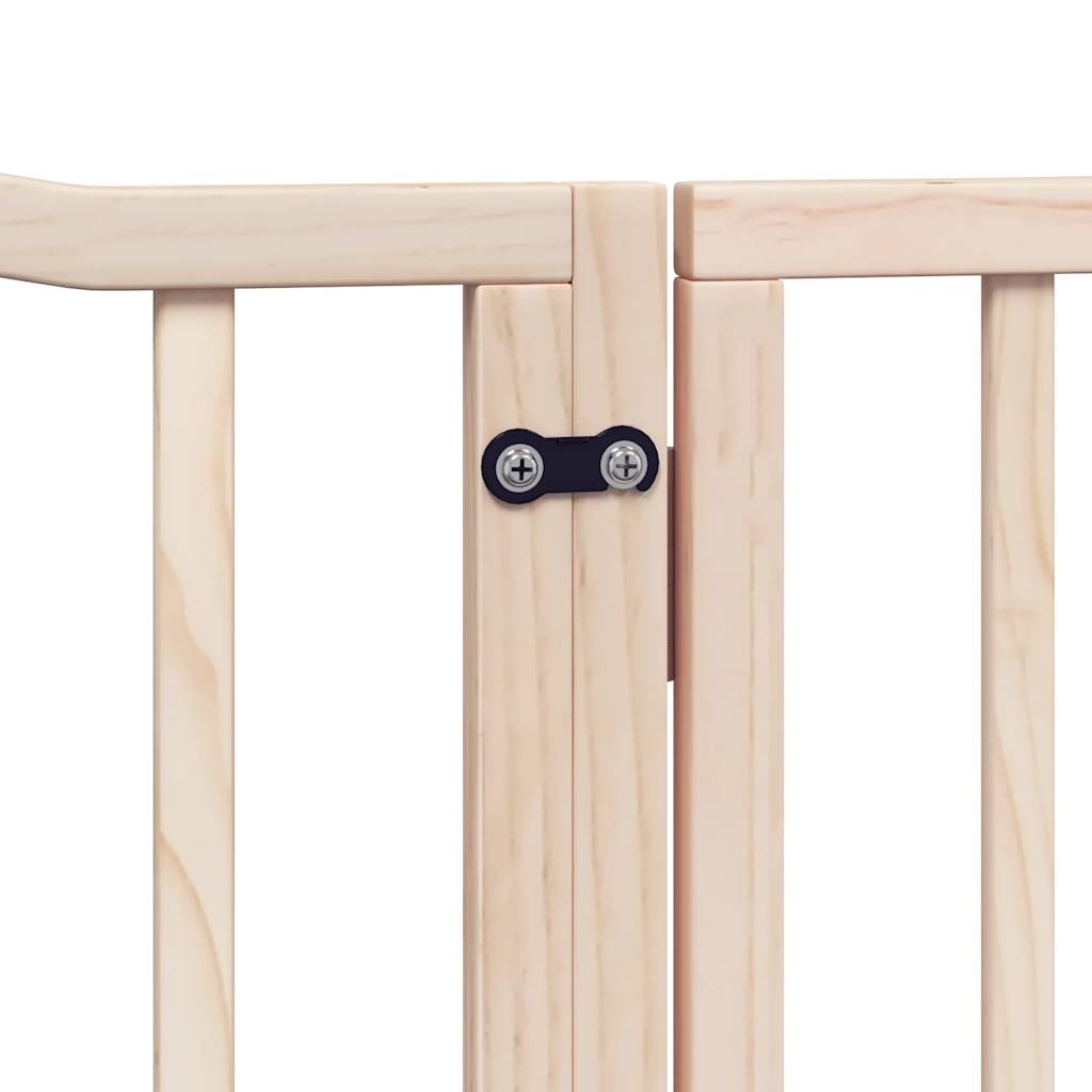 vidaXL Puerta para perros plegable 4 paneles madera de álamo 320 cm