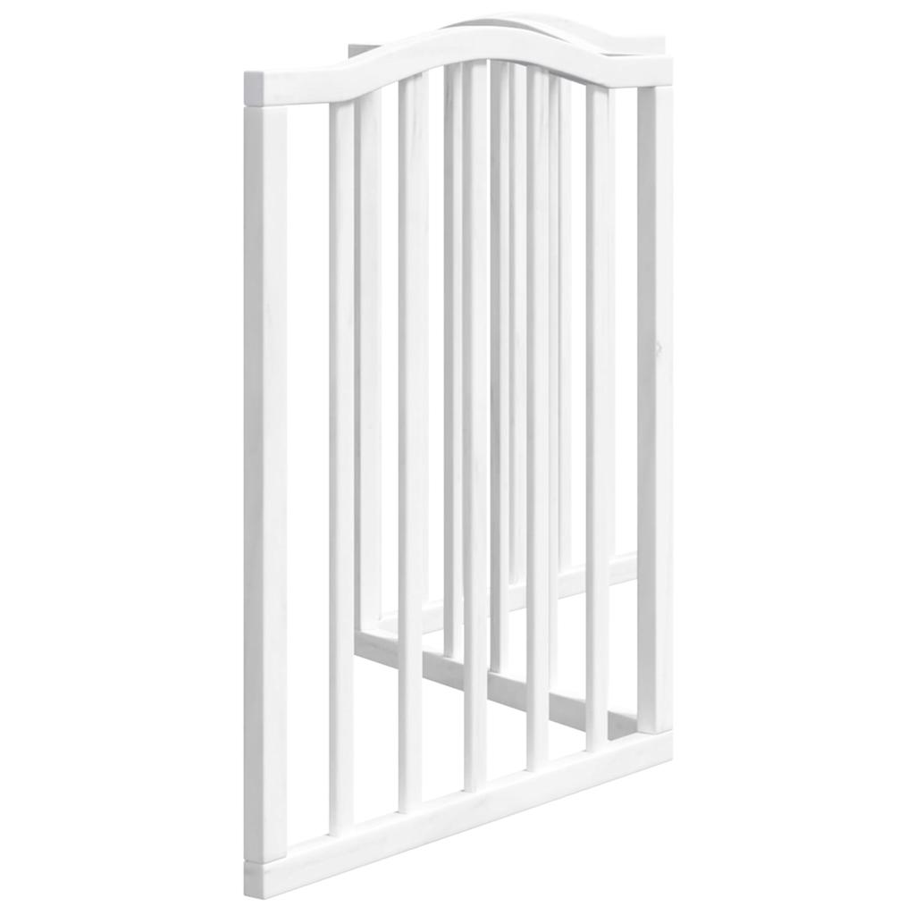 vidaXL Puerta para perros plegable 3 paneles madera álamo blanca 150cm