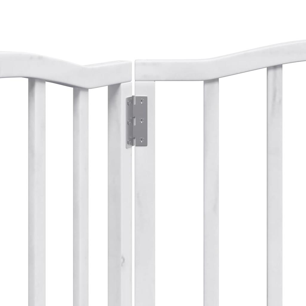 vidaXL Puerta para perros plegable 3 paneles madera álamo blanca 150cm