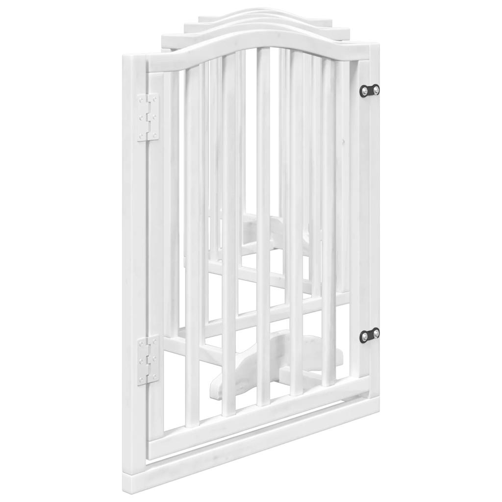 vidaXL Puerta para perros plegable 3 paneles madera álamo blanca 300cm