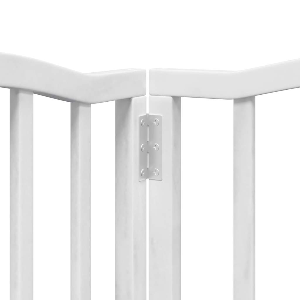 vidaXL Puerta para perros plegable 3 paneles madera álamo blanca 300cm