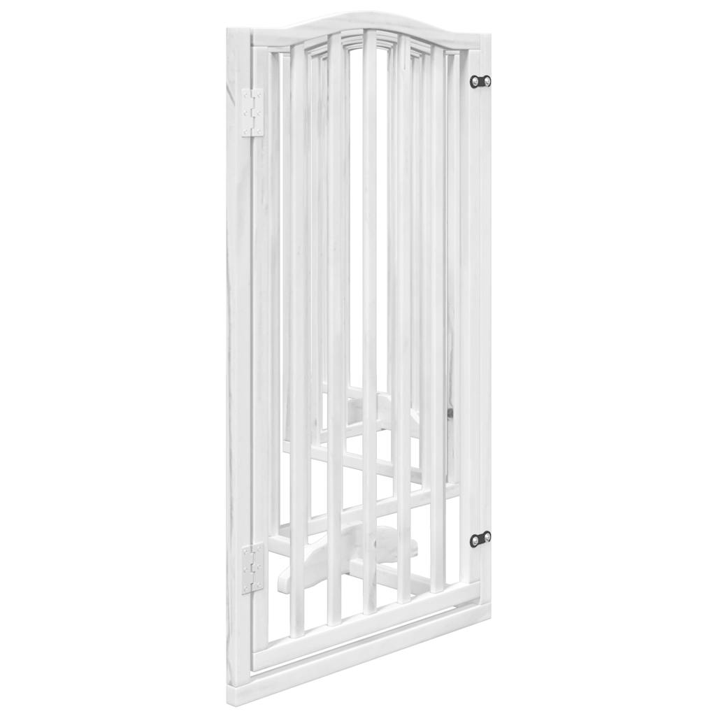 vidaXL Puerta para perros plegable 3 paneles madera álamo blanca 300cm