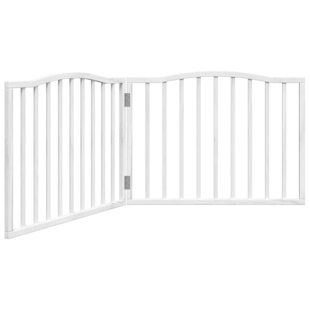 vidaXL Puerta para perros plegable 2 paneles madera álamo blanca 160cm