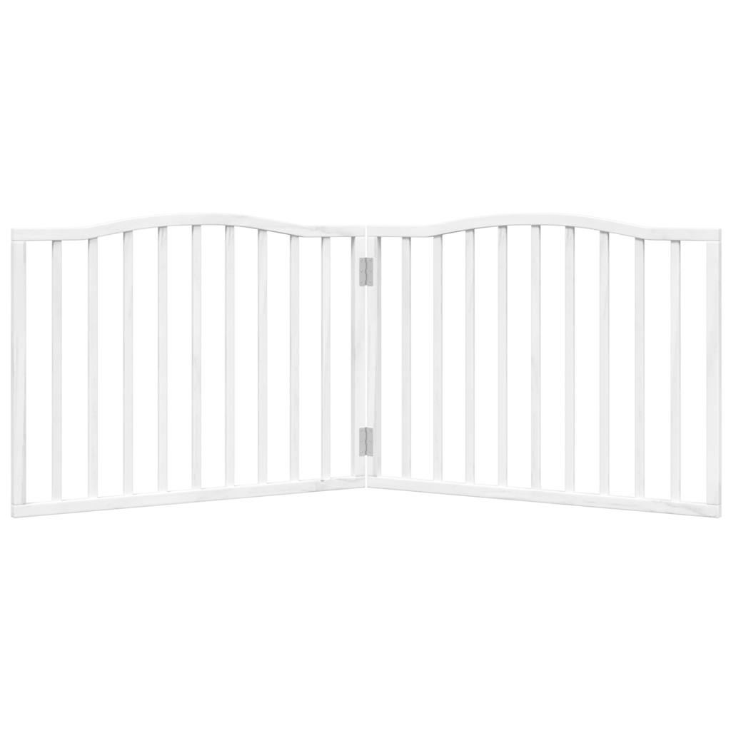 vidaXL Puerta para perros plegable 2 paneles madera álamo blanca 160cm