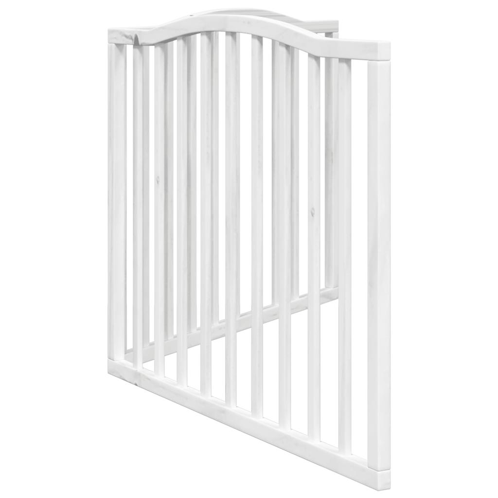 vidaXL Puerta para perros plegable 2 paneles madera álamo blanca 160cm