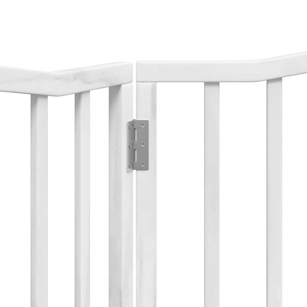 vidaXL Puerta para perros plegable 2 paneles madera álamo blanca 160cm