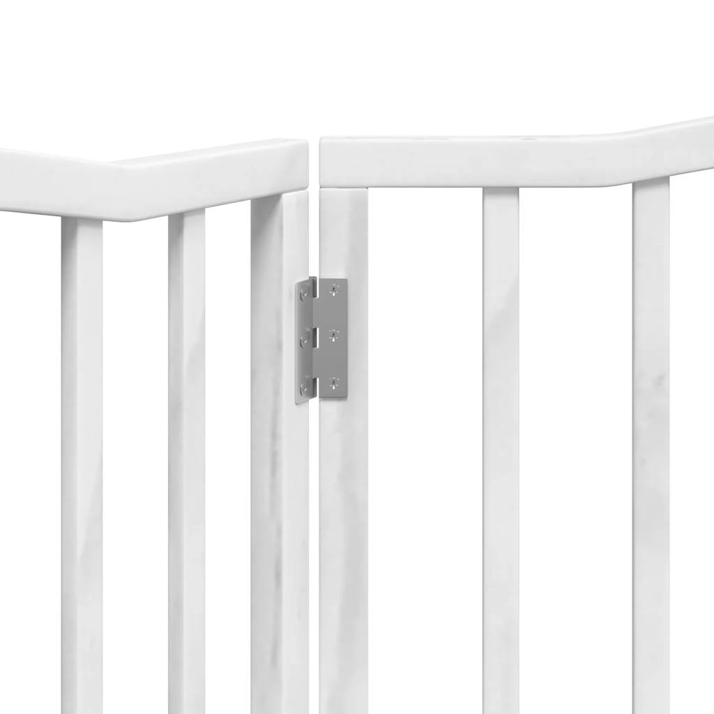 vidaXL Puerta para perros plegable 2 paneles madera álamo blanca 160cm