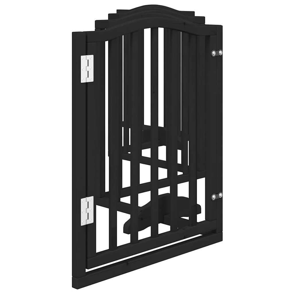 vidaXL Puerta para perros plegable 6 paneles madera álamo negra 300 cm