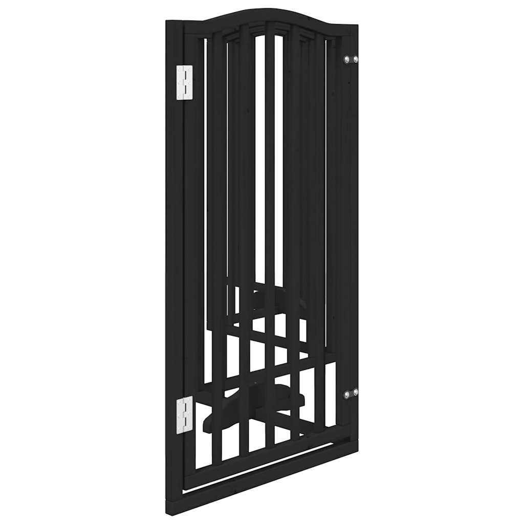 vidaXL Puerta para perros plegable 6 paneles madera álamo negra 300 cm