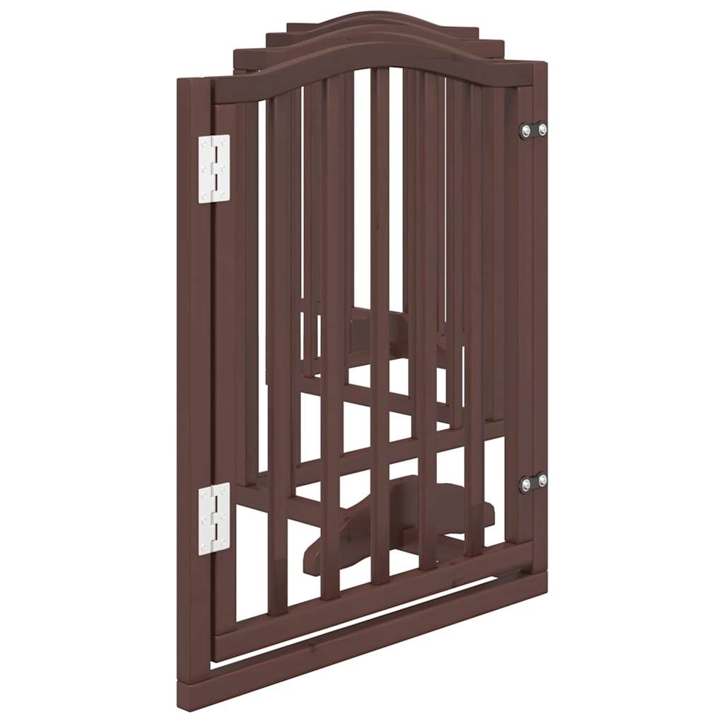 vidaXL Puerta para perros plegable 6 paneles álamo marrón roble 300 cm