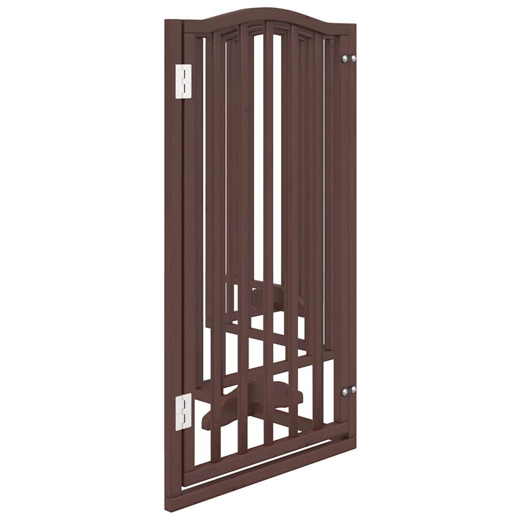 vidaXL Puerta para perros plegable 6 paneles álamo marrón roble 300 cm