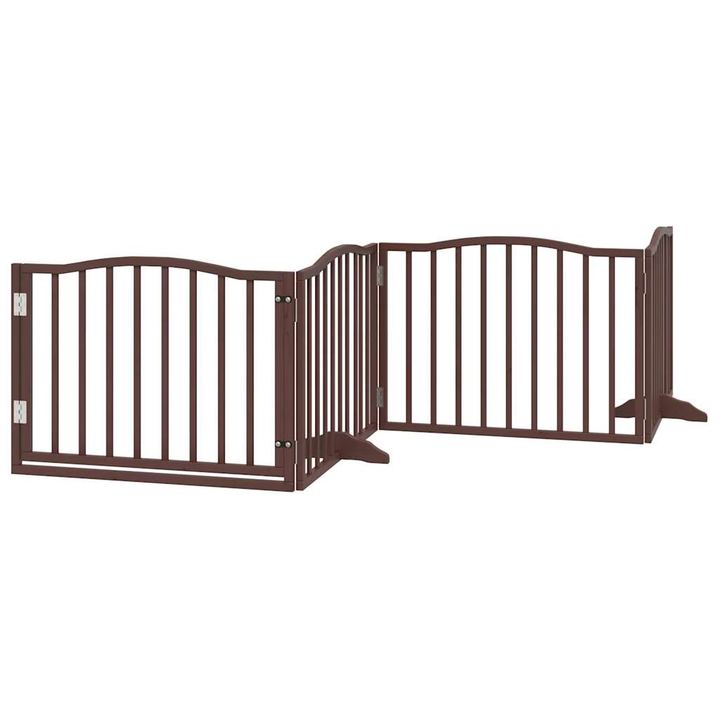 vidaXL Puerta para perros plegable 4 paneles álamo marrón roble 320 cm