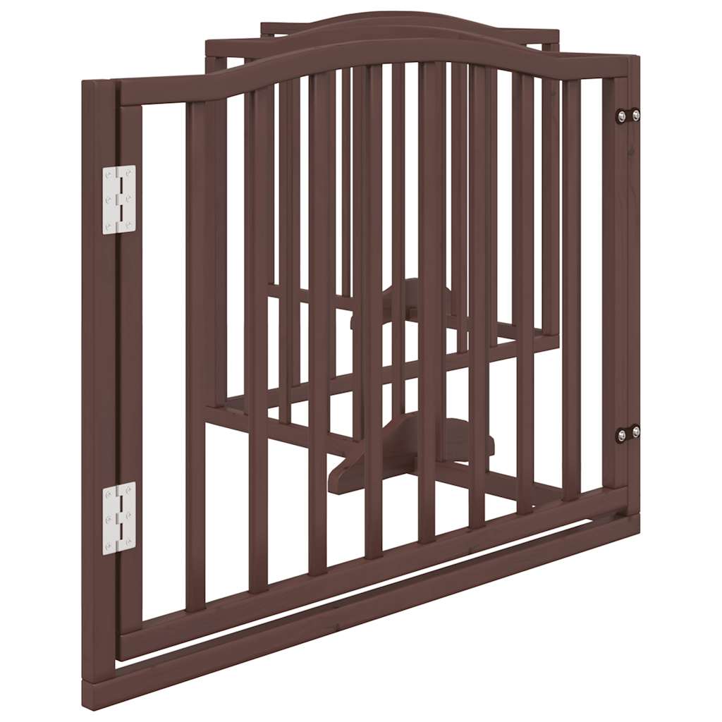 vidaXL Puerta para perros plegable 4 paneles álamo marrón roble 320 cm