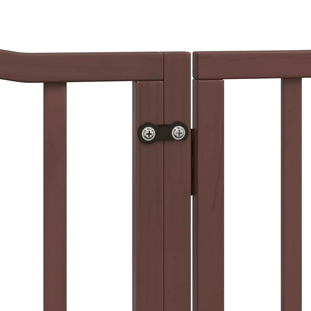 vidaXL Puerta para perros plegable 4 paneles álamo marrón roble 320 cm