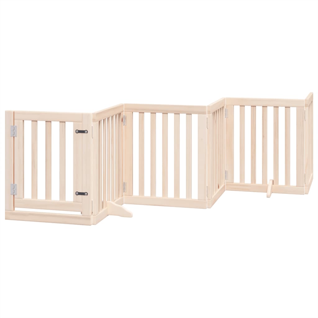 vidaXL Puerta para perros plegable 6 paneles madera de álamo 300 cm