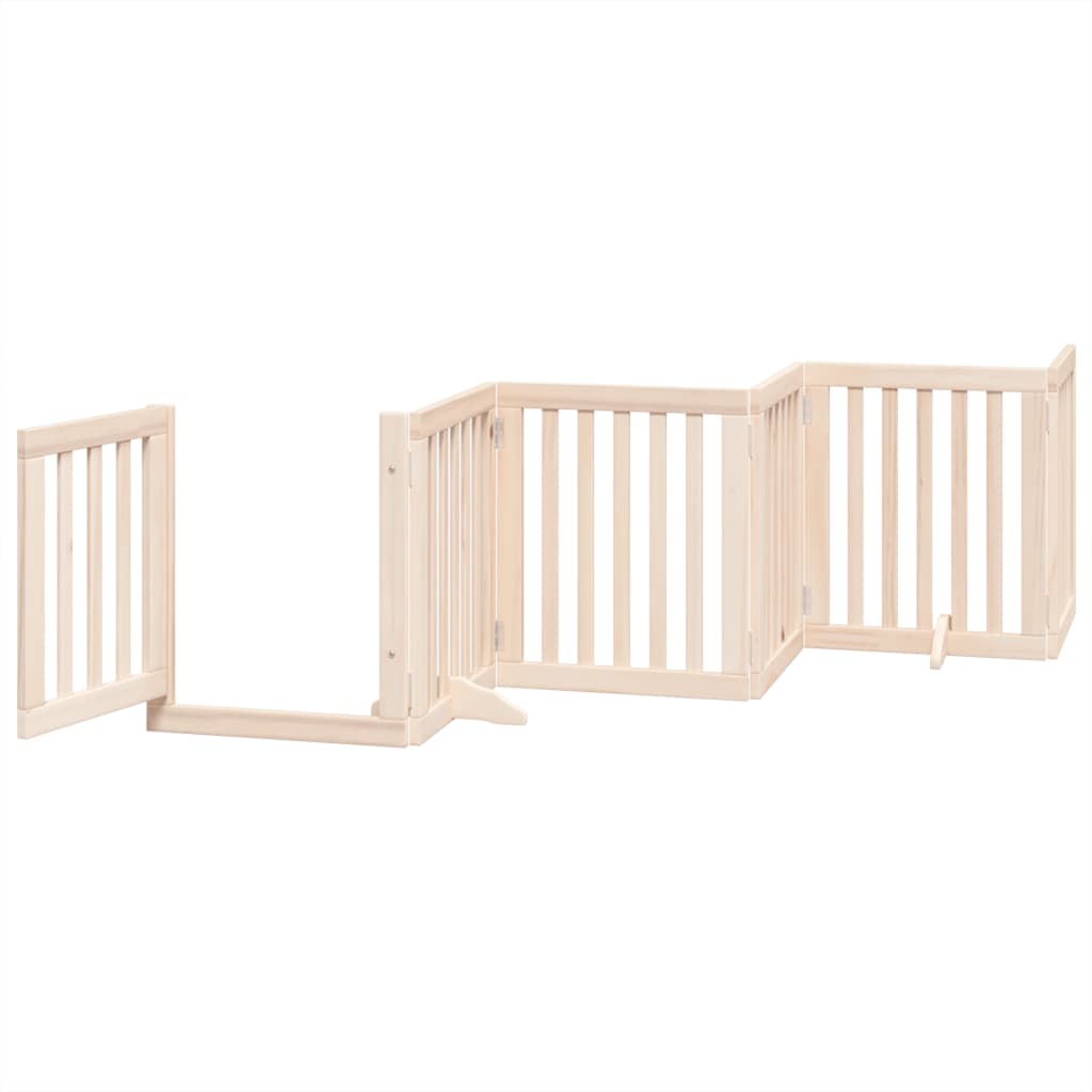 vidaXL Puerta para perros plegable 6 paneles madera de álamo 300 cm