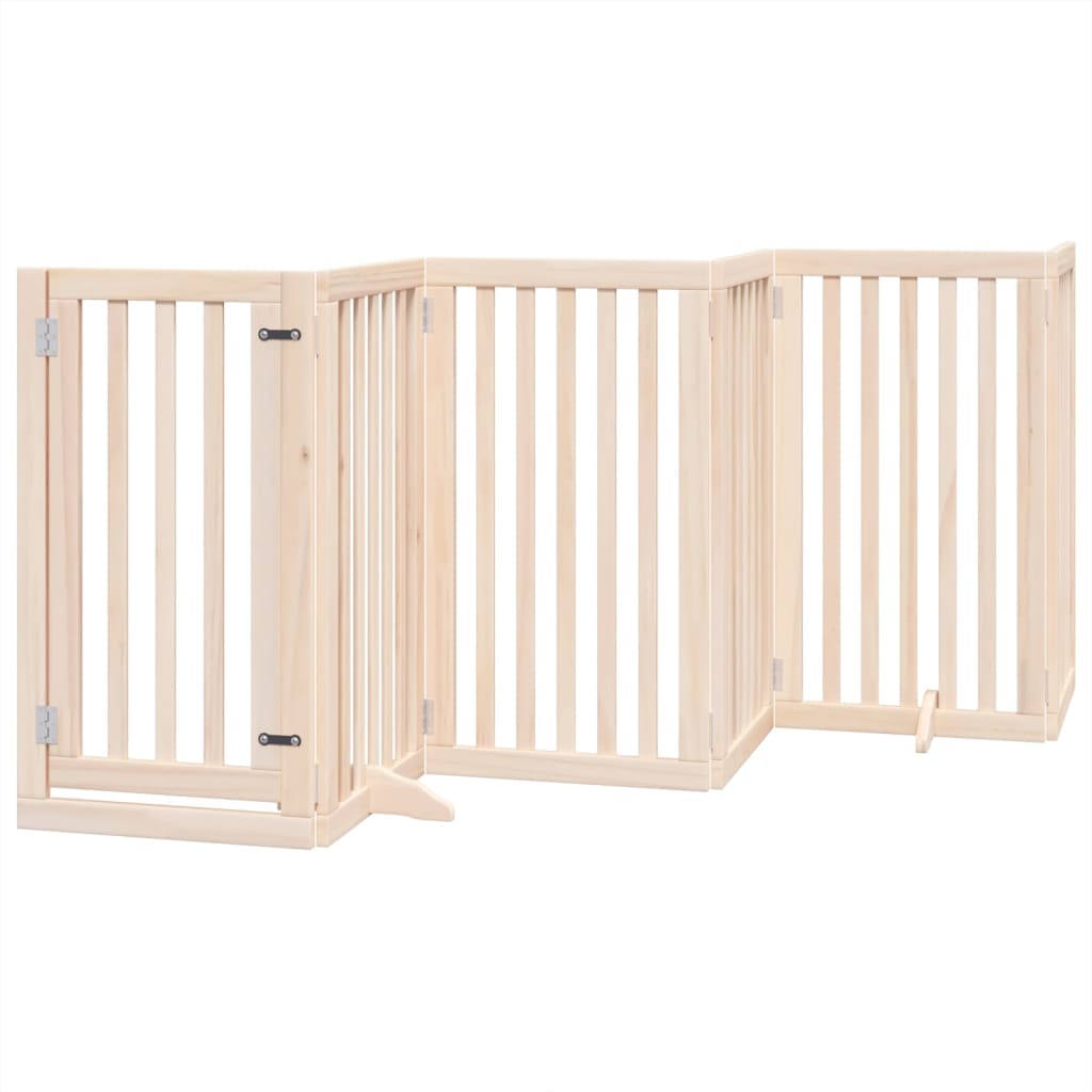 vidaXL Puerta para perros plegable 6 paneles madera de álamo 300 cm