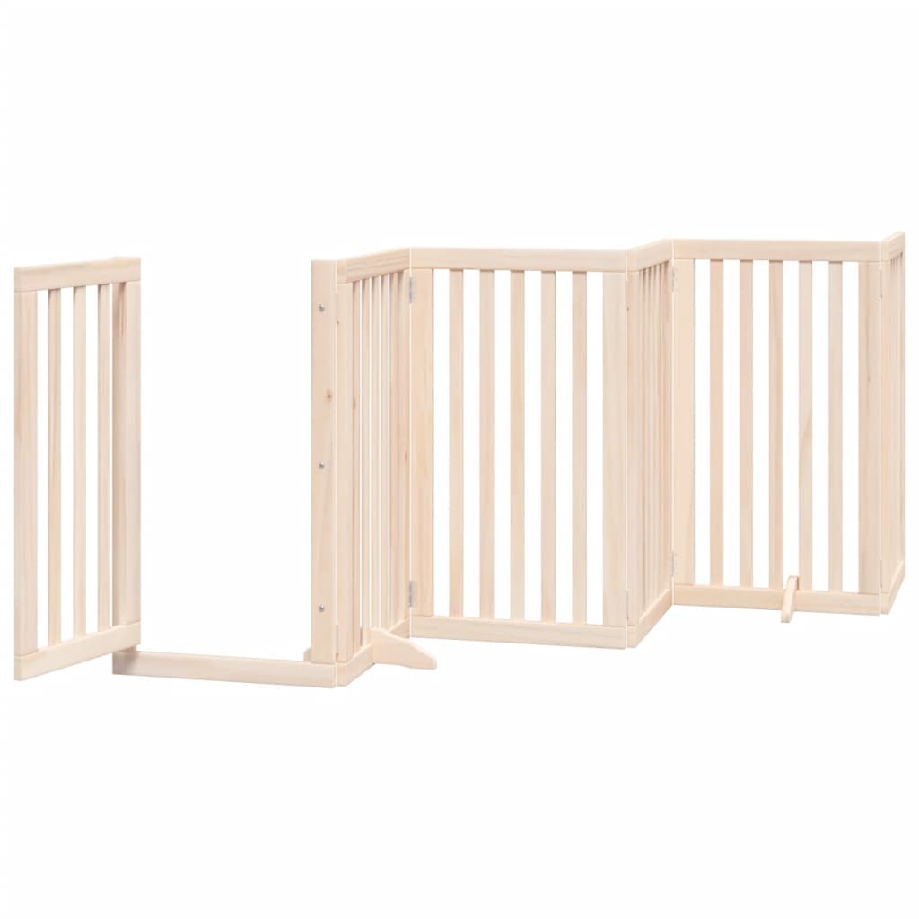 vidaXL Puerta para perros plegable 6 paneles madera de álamo 300 cm