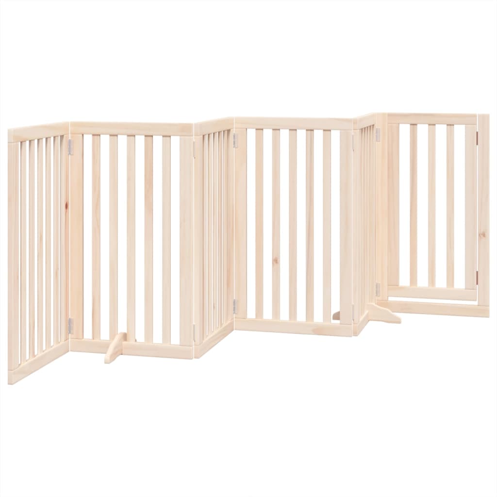 vidaXL Puerta para perros plegable 6 paneles madera de álamo 300 cm